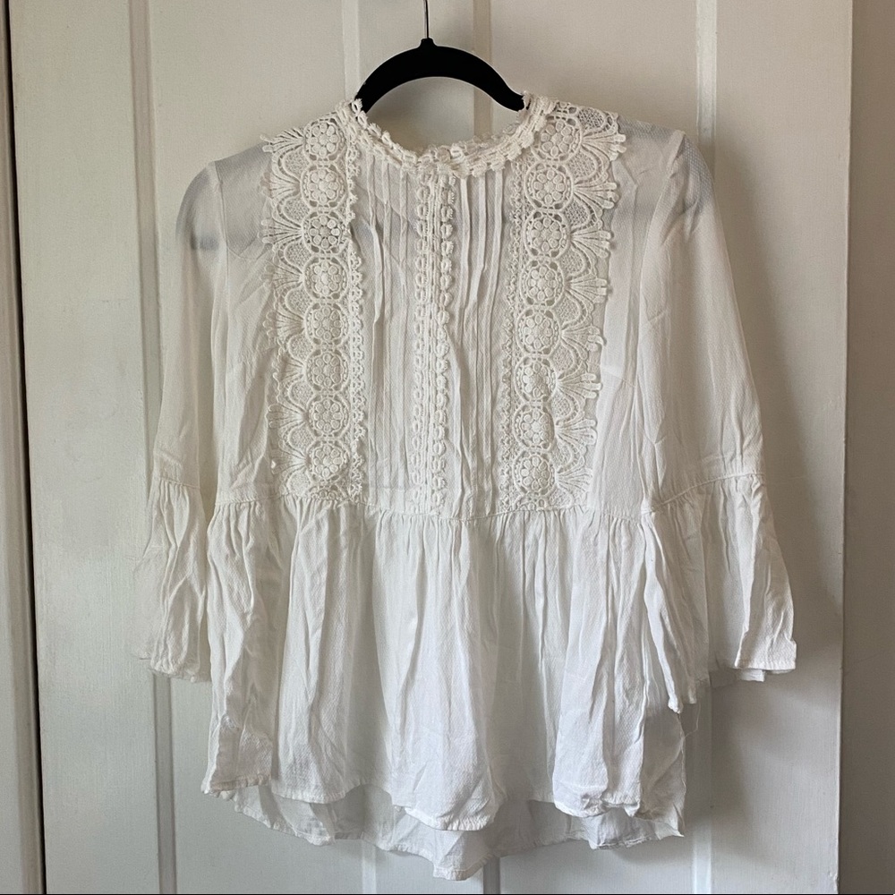 white lacy blouse